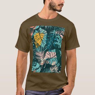 Nahtlose abstrakte Muster mit tropischen Pflanze T-Shirt