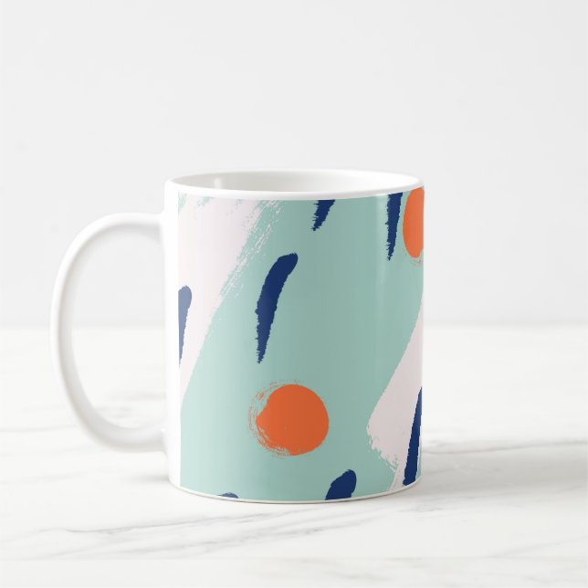 Nahtlose abstrakte Pinselstrichformen Kaffeetasse (Links)