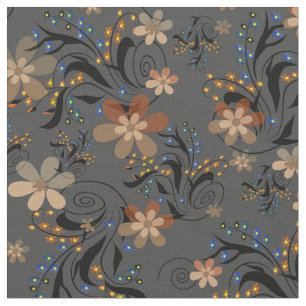 Nahtlose abstrakte Retro-beige Blume grau Backgro Stoff