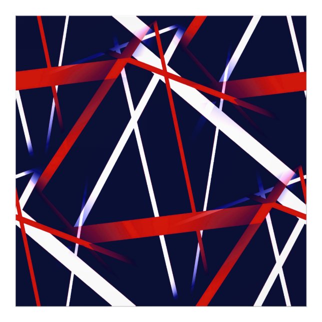 Nahtlose Abstrakte Rot- und Weißstreifen auf einem Fotodruck (Vorne)