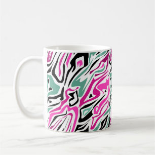 Nahtlose abstrakte Zebrahäutleder moderne schwarze Kaffeetasse