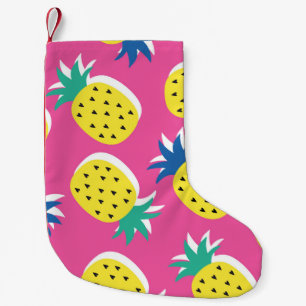 Nahtlose Ananas Frucht verrückte Farben Muster. Kleiner Weihnachtsstrumpf