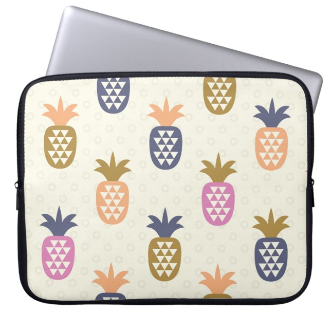 Nahtlose Ananas Vintage-Musterdesign Laptopschutzhülle (Vorderseite)