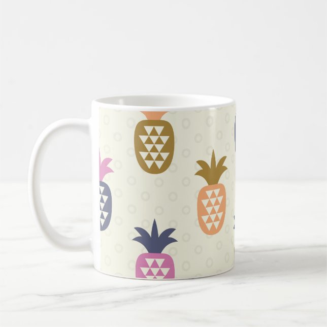 Nahtlose Ananas Vintages Muster Kaffeetasse (Links)