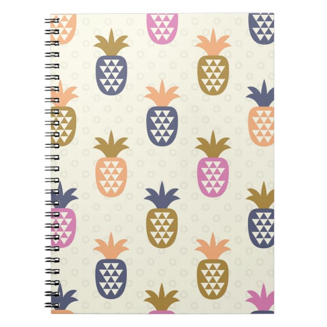 Nahtlose Ananas Vintages Muster Notizblock (Vorderseite)