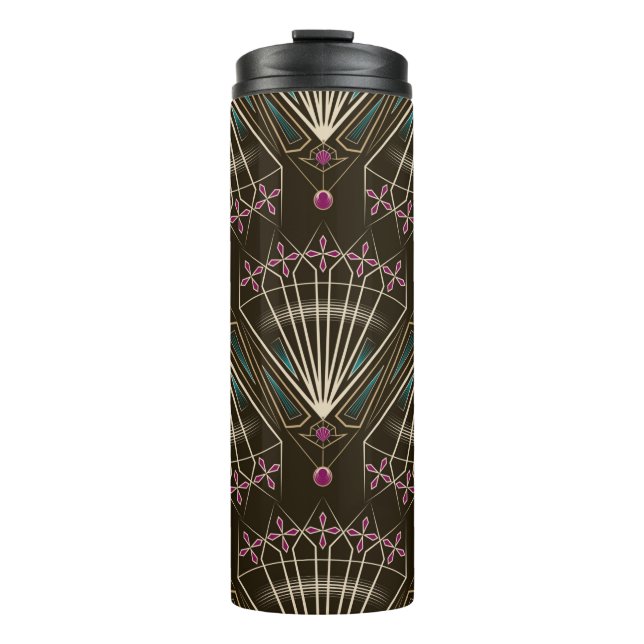 Nahtlose antike Kunst Deko-Muster Thermosbecher (Vorderseite)