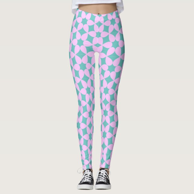 Nahtlose Aquamarine Muster für Frauen Leggings (Vorderseite)
