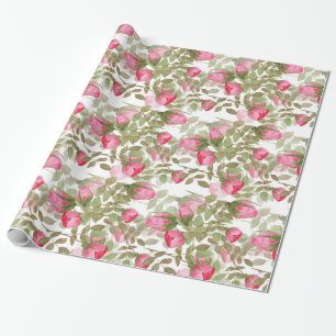 Nahtlose Aquarellfarben Blume Rose Blumenromantik Geschenkpapier