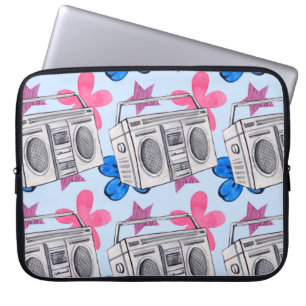 Nahtlose Aquarellmuster im Stil der 90er Jahre Laptopschutzhülle