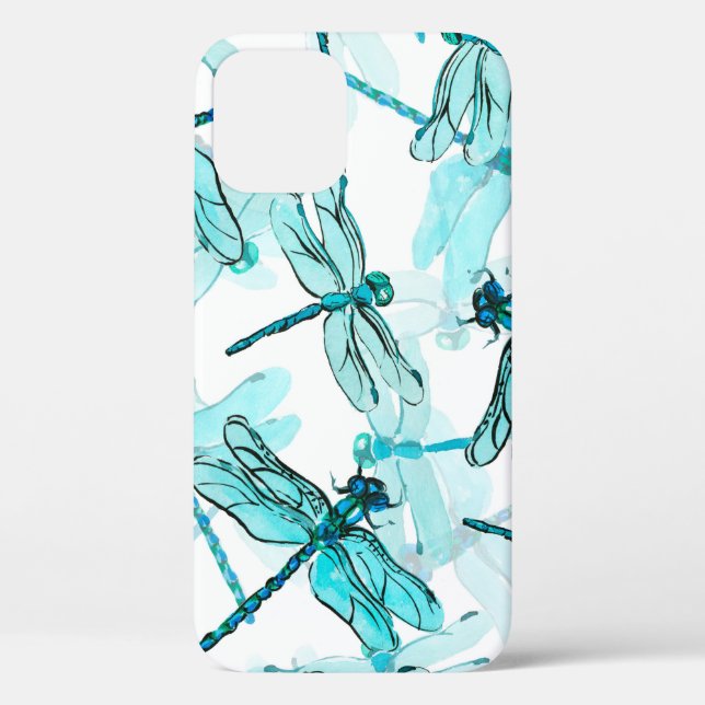 Nahtlose Aquarellmuster mit eleganter Libelle Case-Mate iPhone Hülle (Rückseite)