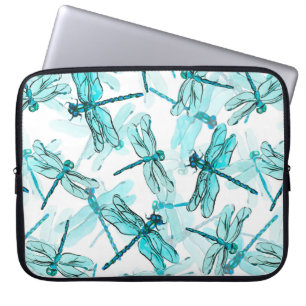 Nahtlose Aquarellmuster mit eleganter Libelle Laptopschutzhülle