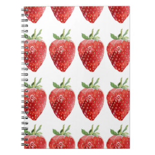 Nahtlose Aquarellmuster mit Erdbeeren Notizblock