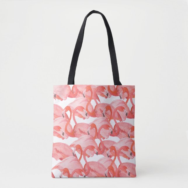 Nahtlose Aquarellmuster mit Flamingos (Vorderseite)