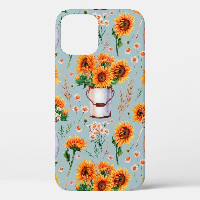 Nahtlose Aquarellmuster mit hellsonniger Kolorieru Case-Mate iPhone Hülle (Rückseite)
