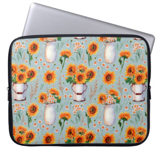 Nahtlose Aquarellmuster mit hellsonniger Kolorieru Laptopschutzhülle