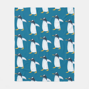 Nahtlose Aquarellmuster mit Pinguin Fleecedecke