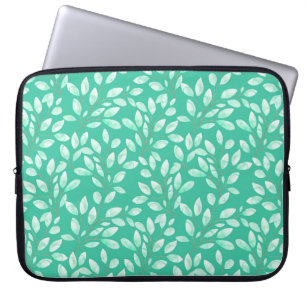 Nahtlose Aquarellmuster mit weichen grünen Blätter Laptopschutzhülle
