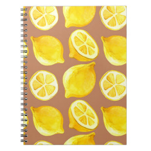 Nahtlose Aquarellmuster mit Zitronen Notizblock