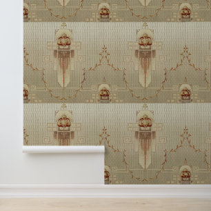 Nahtlose Art Nouveau Geometric Cartouches Muster Tapete