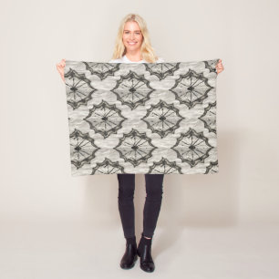 Nahtlose Black Lace Spiegeschicht Webmuster auf We Fleecedecke