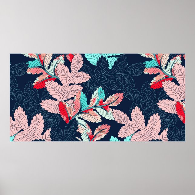 Nahtlose Blätter Poster (Vorne)