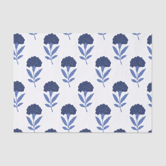 Nahtlose blaue Blume Seidenpapier (Vorderseite)