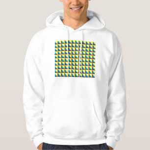Nahtlose blaue und gelbe Dreiecke in schwarz Hoodie
