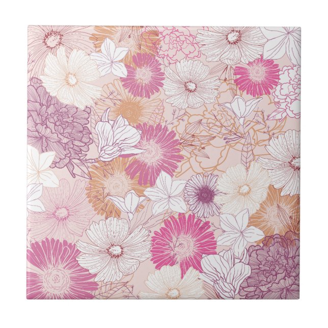 Nahtlose Blume Fliese (Vorderseite)