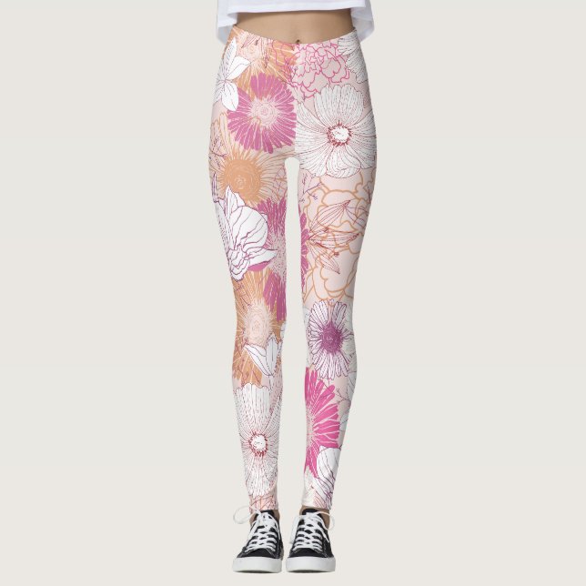 Nahtlose Blume Leggings (Vorderseite)