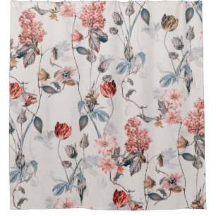 nahtlose Blume mit heller Hintergrundblume Duschvorhang
