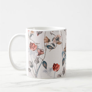 nahtlose Blume mit heller Hintergrundblume Kaffeetasse