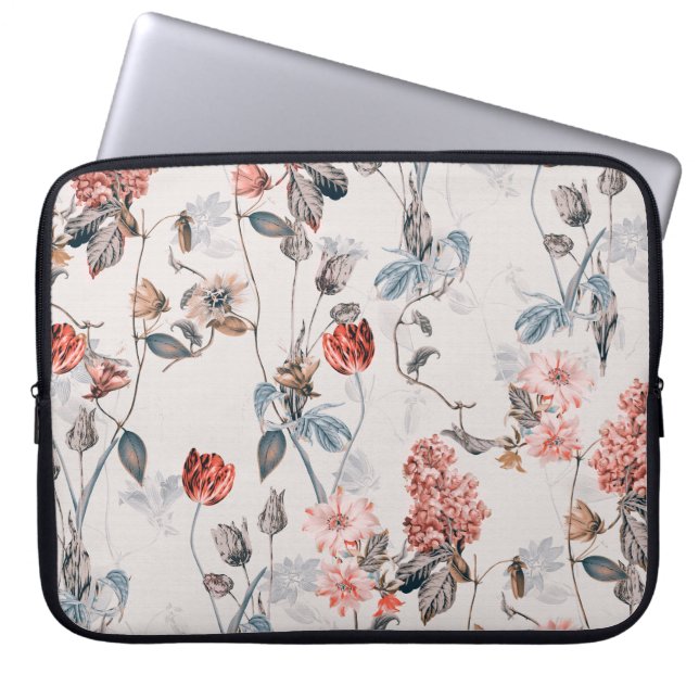 nahtlose Blume mit heller Hintergrundblume Laptopschutzhülle (Vorderseite)