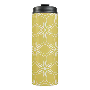 Nahtlose blumengeometrische Muster. Texturvintag Thermosbecher