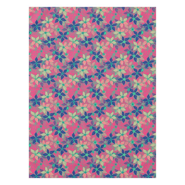 Nahtlose blumengeschmückte Blume im Sommer rot Tischdecke (Vorderseite)