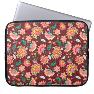 Nahtlose, blumengeschmückte Vintage Klassik mit V Laptopschutzhülle