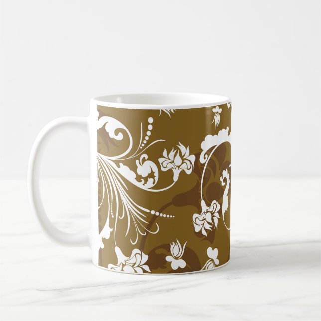 Nahtlose Blumenmuster. abstrakt,Kunst,Hintergrund, Kaffeetasse (Links)