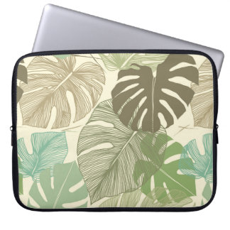 Nahtlose Blumenmuster aus dem tropischen Monsterge Laptopschutzhülle