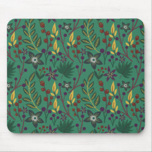 Nahtlose Blumenmuster-Blume mit grünem Hintergrund Mousepad