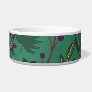 Nahtlose Blumenmuster-Blume mit grünem Hintergrund Napf