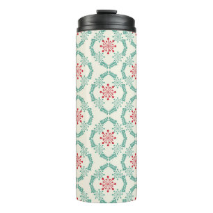 Nahtlose Blumenmuster der abstrakten Blume und le Thermosbecher