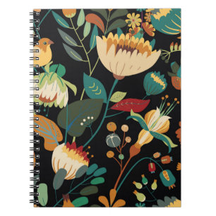 Nahtlose Blumenmuster. Fantasy wi Notizblock