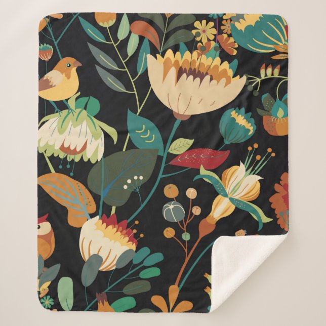 Nahtlose Blumenmuster. Fantasy wi Sherpadecke (Vorderseite)