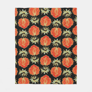 Nahtlose Blumenmuster Fleecedecke
