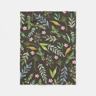 Nahtlose Blumenmuster. Handgezeichnete Aquarellfar Fleecedecke