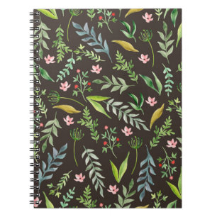 Nahtlose Blumenmuster. Handgezeichnete Aquarellfar Notizblock
