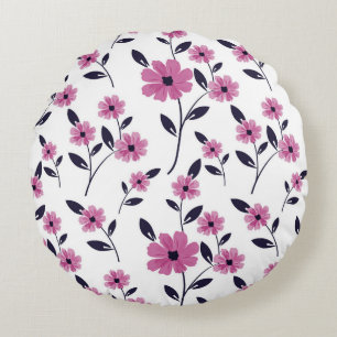 Nahtlose Blumenmuster-Hintergrund, handgezeichnet  Rundes Kissen