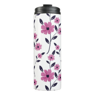 Nahtlose Blumenmuster-Hintergrund, handgezeichnet  Thermosbecher