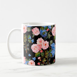 Nahtlose Blumenmuster im viktorianischen Stil. Bou Kaffeetasse
