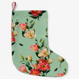Nahtlose Blumenmuster im viktorianischen Stil. Bou Kleiner Weihnachtsstrumpf