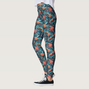 Nahtlose Blumenmuster-Leggings Leggings